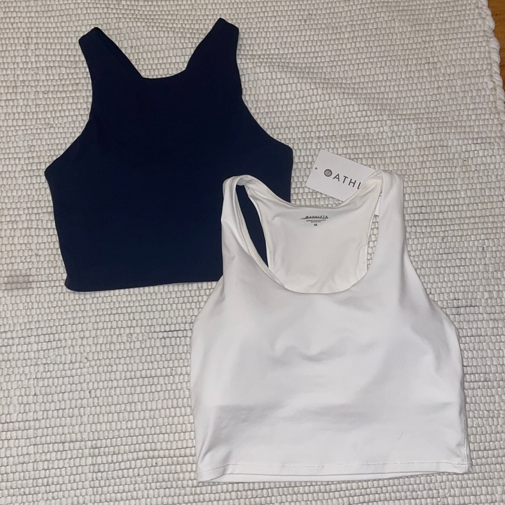 2 Athleta cropped padded tank tops, size XS!